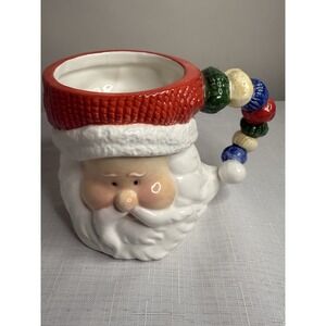 Red And White Santa Mug With Unique‎ Handle